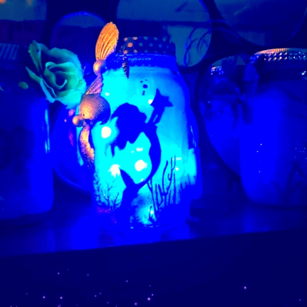 HANDMADE Enchantment Nite Lite Jar ( Mermaid)